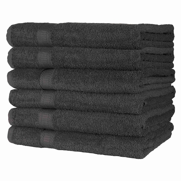 Hospeco True Color Bath Towel 25x52 Black (12 Pack) BATH-BLACK - main